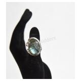 Sterling Silver Adjustable Blue Stone Ring