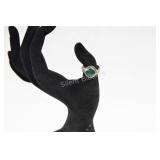 Sterling Silver & Green Stone Ring