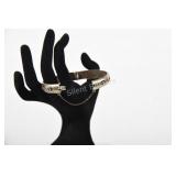 Sterling Silver Bangle with Safety Chain