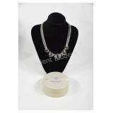 Monet Black & White Designer Rhinestone Necklace