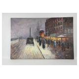 Victorian Theatre Street Artwork Stretched Canvas