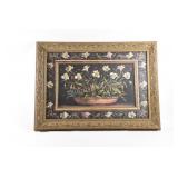 Floral Gold & Bronze Frame with Fabric Matting