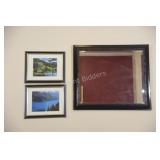 Framed Painted Wood Mirror & Scenery Artwork