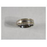 Malo 10 K White & Beaded Yellow Gold Band