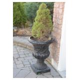 26" Cast Iron Black Urn Planter