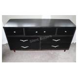 Retro Painted Seven Drawer Wood Dresser