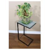 Metal Frame Glass Top Side Table
