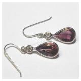 14K Tourmaline(2.4ct) Diamond(0.15ct) Earrings