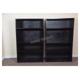 Black Laminate Wood Grain Finish Book Cases
