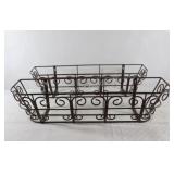 Bronze Finished Wrought Iron Wire Wall Baskets