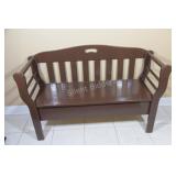 Wood Painted Storage Hall Bench