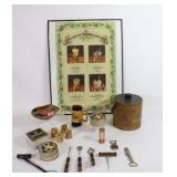 Framed Irish Dish Towel, Ice Bucket, Coasters