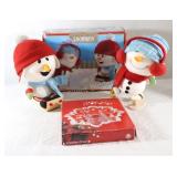 Boxed Christmas Figurines & Glass Plate