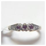 10K Garnet And Diamond Ring