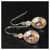14K Pink Tourmaline(3.7ct) Diamond Earrings