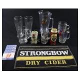 Beer Glass, Pitcher, Sealed Beer , Bar Towel