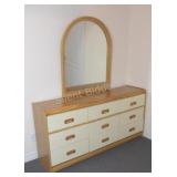 VTG 1991 Laminate Dresser w Nine Drawers & Mirror