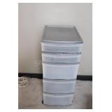 Five Drawer Plastic Storage Container w Wheels