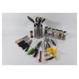 Kitchen Knives, Spice Set, Canister of Tools