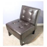 Chocolate Brown Faux Leather Armless Seat