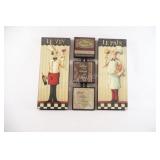 Kitchen Framed Print Artwork on Boards w Plaque