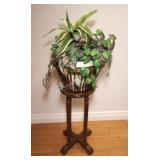 Mixed Tropical Plants in Wooden Slate Plate Holder