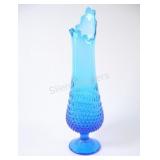 Fenton Colonial Blue Hobnail Swung Glass Vase