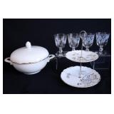 Kahla Casserole Dish, Tiered Dessert Plate,Glasses