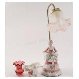 VTG Porcelain Victorian-style Figurine Lamp.Vase