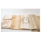 Mid Century Linen & Embroidered Table Clothes