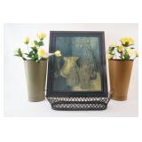 Still - Life Litho Print, Metal Wall Sconces