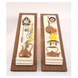 Mid-Century Chalkware Kitchen Wall Hangings