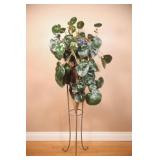 Metal & Wicker Plant Stand w Beefsteak Begonia