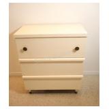 VTG Wood Painted White Three Drawer Dresser