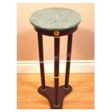 Traditional Round Plant Stand  w Marble Top