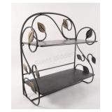 Decorative Wrought Iron 2-Tier Wall Shelf
