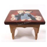 Wooden Hand-Painted Teddy Bear Stool