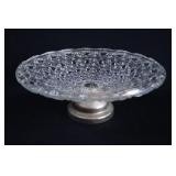 Pressed Glass Pedestal Cake Platter