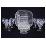 EAPG Platter, Jeanette Glass Candy Dish, Stemware