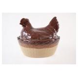 Large Ceramic Hen on a Nest Lidded Container