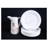 Marjolein Bastin Hallmark Pitcher & White Plates
