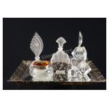 Mid Century Assorted Vanity Crystal Perfume Bottle