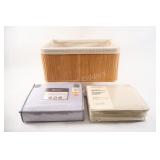 VTG Sealed Sheet Sets w Wooden Cloth Basket