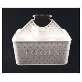 Decorative White Metal Utensil Caddy Organizer