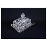 VTG Heavy Cut Crystal Cheese Dish - Czech