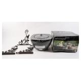 NEW - Table Top Fire Pot w Cast Iron Plant Hooks