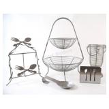 Wire & Metal Tiered Basket, Book Holder, Trivet