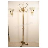 VTG Ornate Italian Brass Free Standing Coat Rack