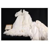 VTG Baptism Baby Gown Dress, Cover & Blanket