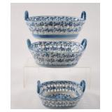 Canton Chinese Blue & White Nesting Baskets
